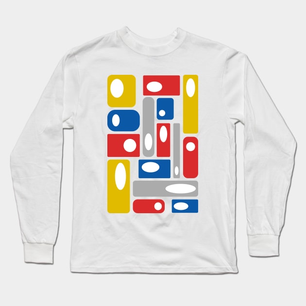 Mid-Century Modern Composition Long Sleeve T-Shirt by Revived.Arts